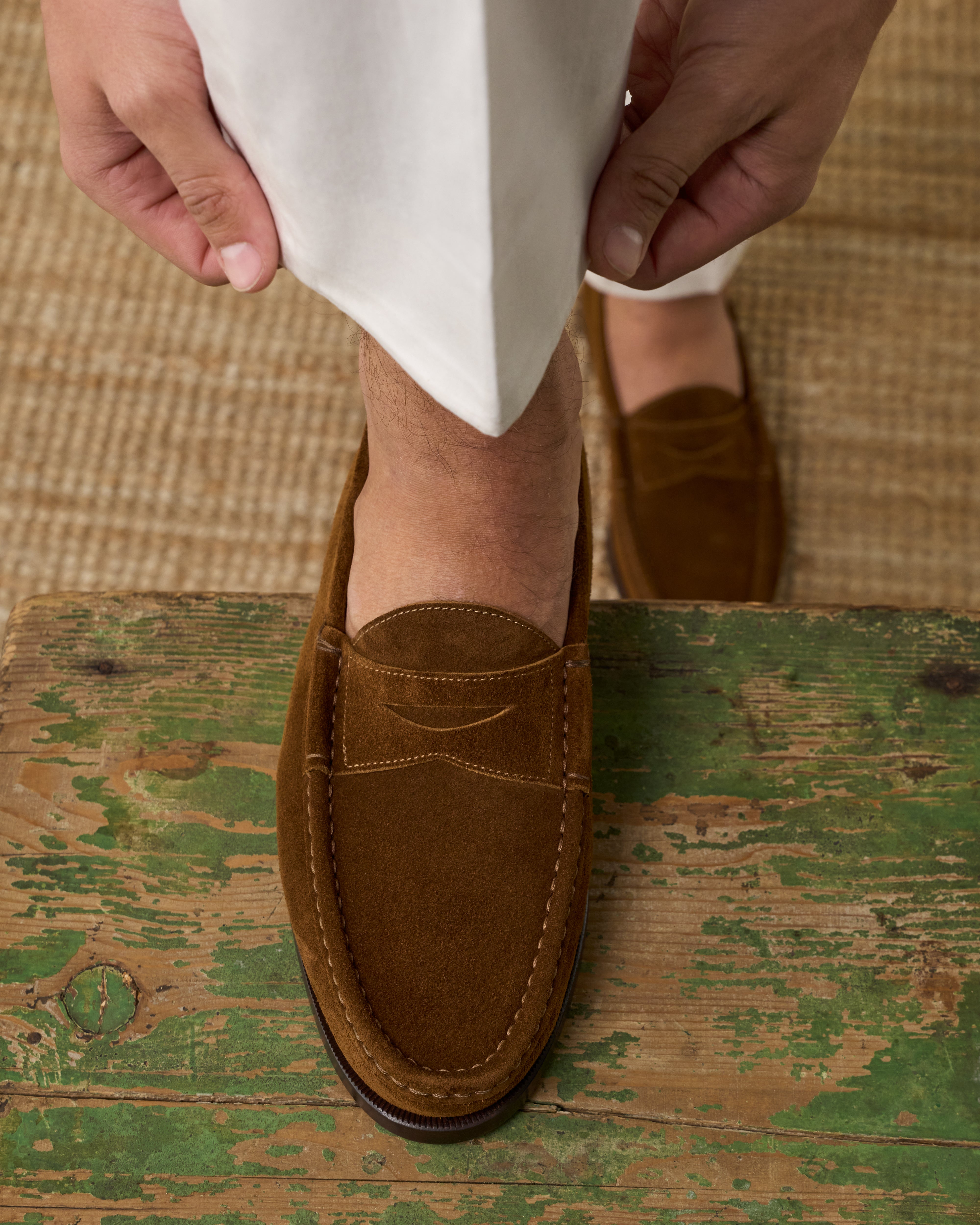 loafer handschuh Herren-Penny-Loafers aus Leder in Tabakbraun